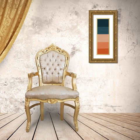 Teal Orange Sunset II Gold Ornate Wood Framed Art Print with Double Matting by Brown, Kyra