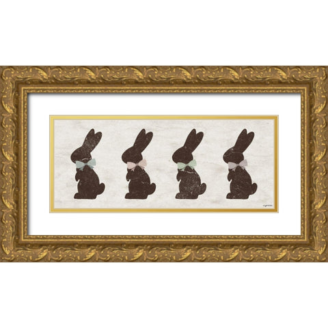 Choco Bunnies Gold Ornate Wood Framed Art Print with Double Matting by Brown, Kyra