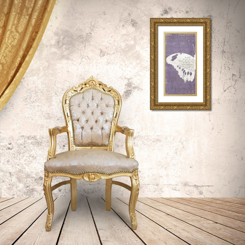 Left Butterfly Gold Ornate Wood Framed Art Print with Double Matting by Brown, Kyra