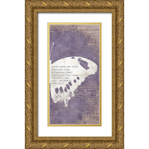 Right Butterfly Gold Ornate Wood Framed Art Print with Double Matting by Brown, Kyra