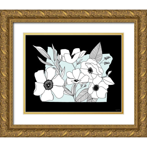 Oregon Flowers Gold Ornate Wood Framed Art Print with Double Matting by Brown, Kyra
