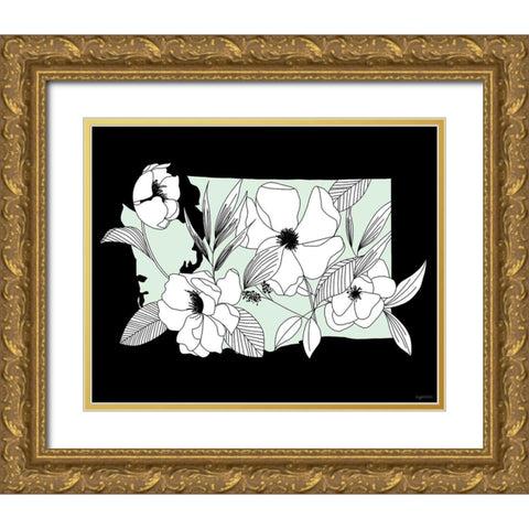 Washington Flowers Gold Ornate Wood Framed Art Print with Double Matting by Brown, Kyra