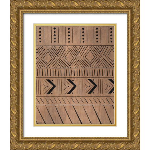 Wood Pattern II Gold Ornate Wood Framed Art Print with Double Matting by Brown, Kyra