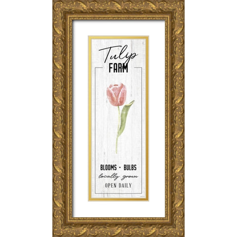 Tulip Farm Gold Ornate Wood Framed Art Print with Double Matting by Brown, Kyra