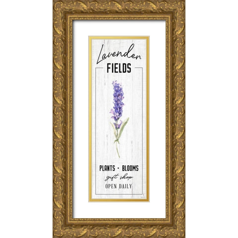 Lavender Fields Gold Ornate Wood Framed Art Print with Double Matting by Brown, Kyra