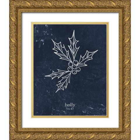 Denim Holly Gold Ornate Wood Framed Art Print with Double Matting by Brown, Kyra