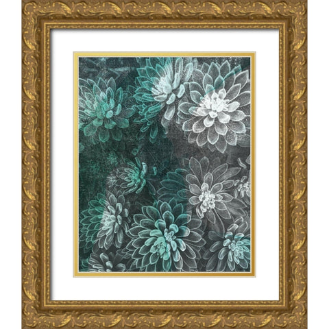 Colored Succulents II Gold Ornate Wood Framed Art Print with Double Matting by Brown, Kyra
