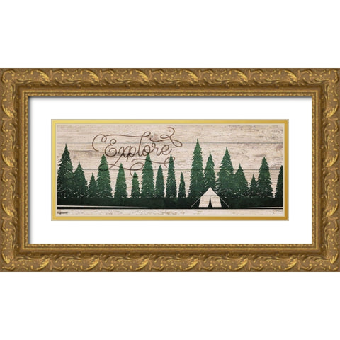 Explore Tent Gold Ornate Wood Framed Art Print with Double Matting by Brown, Kyra