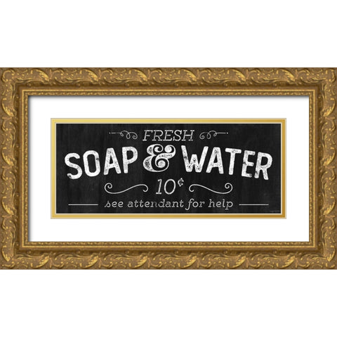 Soap and Water Gold Ornate Wood Framed Art Print with Double Matting by Brown, Kyra