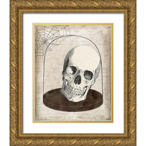 Skull Jar Gold Ornate Wood Framed Art Print with Double Matting by Brown, Kyra