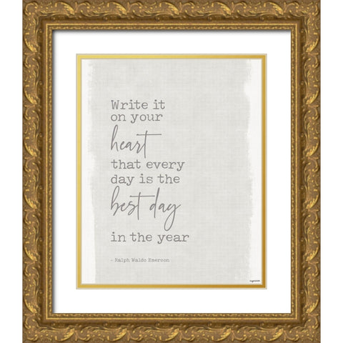 Best Day Gold Ornate Wood Framed Art Print with Double Matting by Brown, Kyra