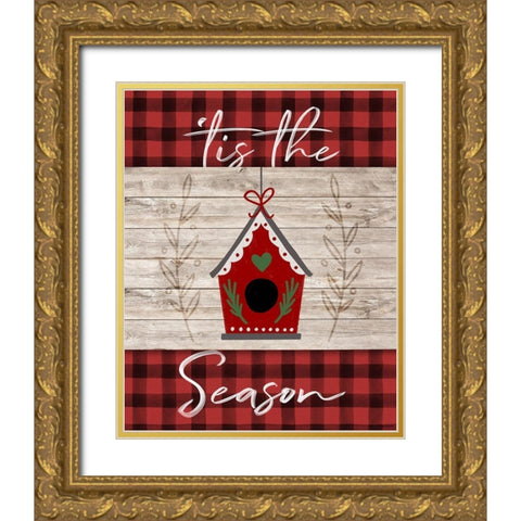 Tis the Season Gold Ornate Wood Framed Art Print with Double Matting by Brown, Kyra