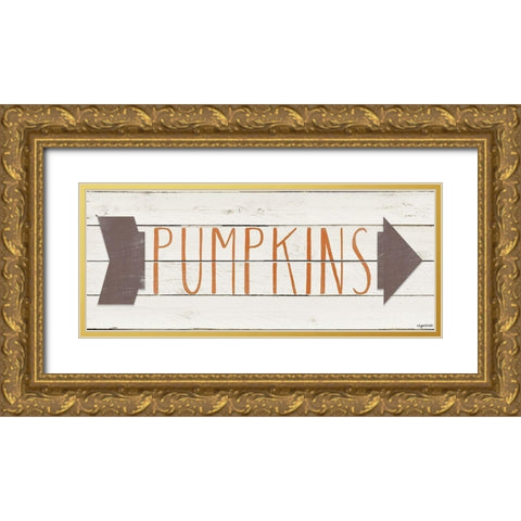 Pumpkins Gold Ornate Wood Framed Art Print with Double Matting by Brown, Kyra