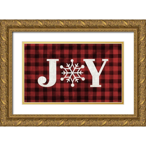 Plaid Joy Gold Ornate Wood Framed Art Print with Double Matting by Brown, Kyra