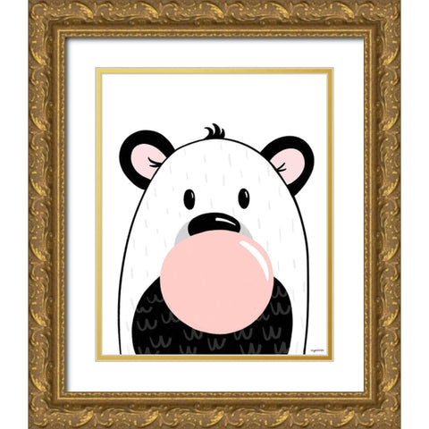 Black Bear Gold Ornate Wood Framed Art Print with Double Matting by Brown, Kyra