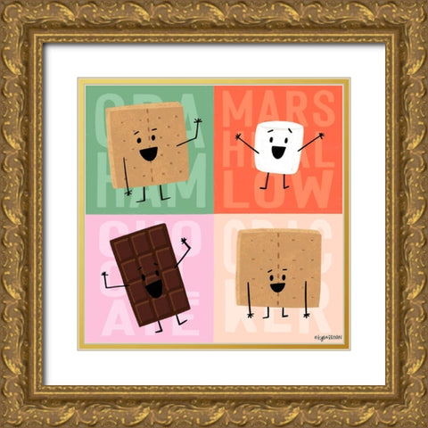 Smore Gold Ornate Wood Framed Art Print with Double Matting by Brown, Kyra