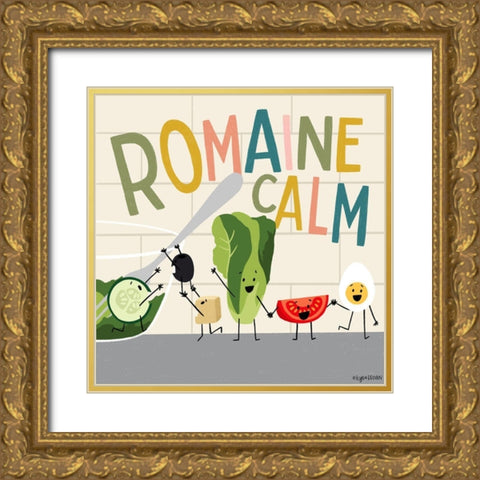 Romaine Calm Gold Ornate Wood Framed Art Print with Double Matting by Brown, Kyra