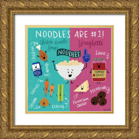 Noodles Gold Ornate Wood Framed Art Print with Double Matting by Brown, Kyra