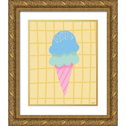 Ice Cream I Gold Ornate Wood Framed Art Print with Double Matting by Brown, Kyra