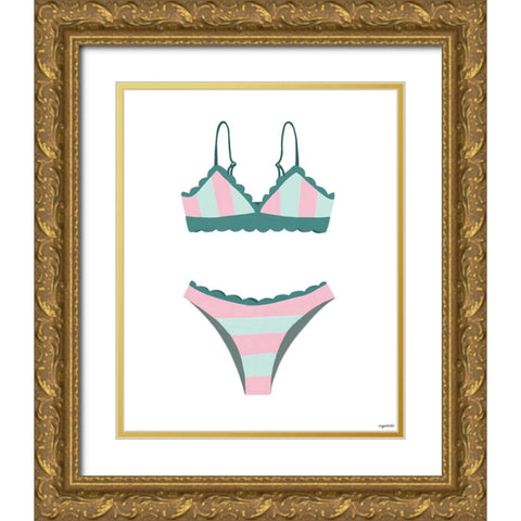 Swimsuit Gold Ornate Wood Framed Art Print with Double Matting by Brown, Kyra
