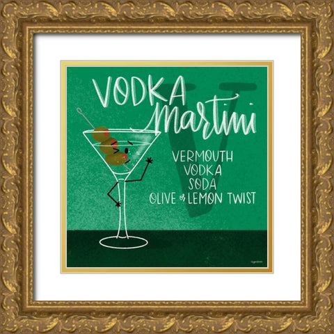 Vodka Martini Gold Ornate Wood Framed Art Print with Double Matting by Brown, Kyra