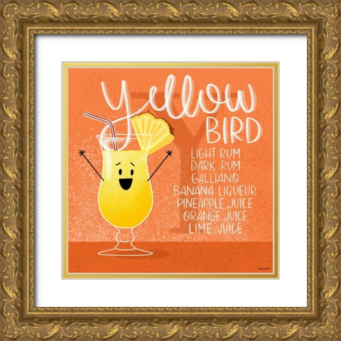 Yellow Bird Gold Ornate Wood Framed Art Print with Double Matting by Brown, Kyra