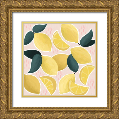 Lemons II Gold Ornate Wood Framed Art Print with Double Matting by Brown, Kyra