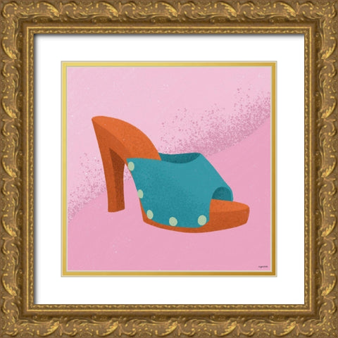 Blue Heel Gold Ornate Wood Framed Art Print with Double Matting by Brown, Kyra