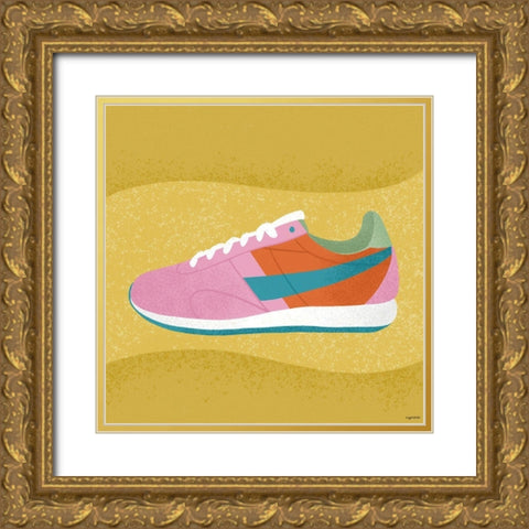 Sneaker Gold Ornate Wood Framed Art Print with Double Matting by Brown, Kyra