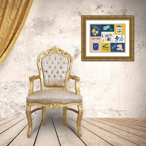Lemonade Recipe Gold Ornate Wood Framed Art Print with Double Matting by Brown, Kyra