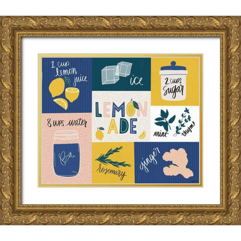 Lemonade Recipe Gold Ornate Wood Framed Art Print with Double Matting by Brown, Kyra