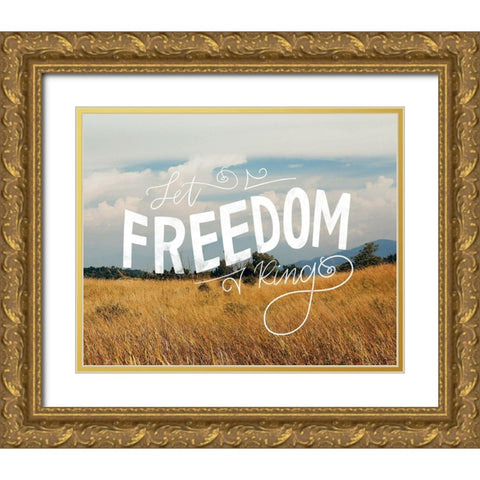 Freedom Prairie Gold Ornate Wood Framed Art Print with Double Matting by Brown, Kyra