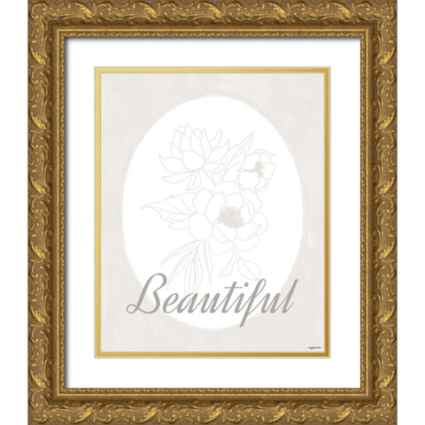 Beautiful Gold Ornate Wood Framed Art Print with Double Matting by Brown, Kyra