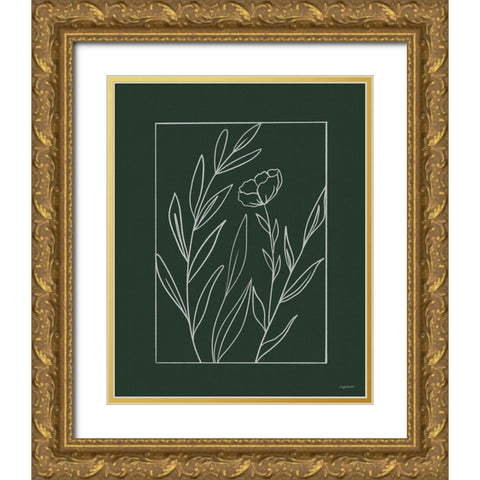 Boxed Botanical II Gold Ornate Wood Framed Art Print with Double Matting by Brown, Kyra