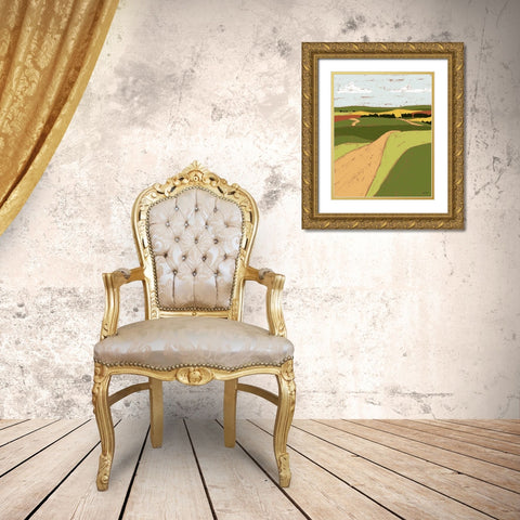 Pasture II Gold Ornate Wood Framed Art Print with Double Matting by Brown, Kyra