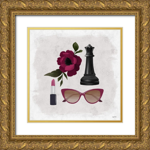 Queen Stuff Gold Ornate Wood Framed Art Print with Double Matting by Brown, Kyra