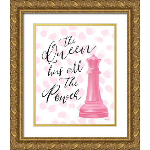 Queen Has the Power Gold Ornate Wood Framed Art Print with Double Matting by Brown, Kyra