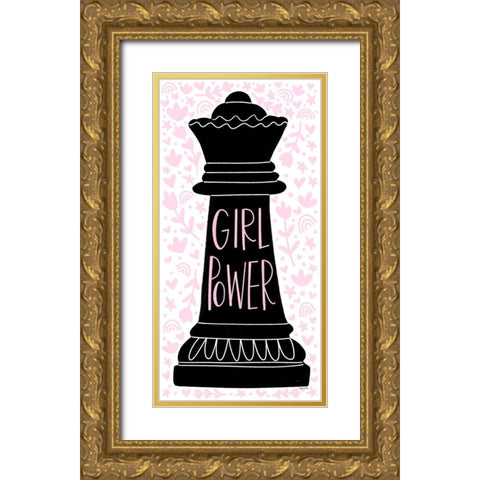Girl Power Gold Ornate Wood Framed Art Print with Double Matting by Brown, Kyra