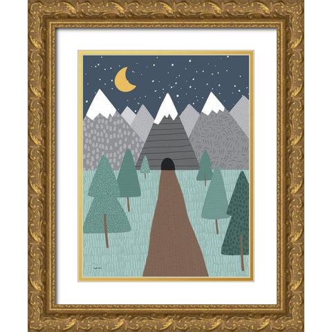 Mountain Road Gold Ornate Wood Framed Art Print with Double Matting by Brown, Kyra