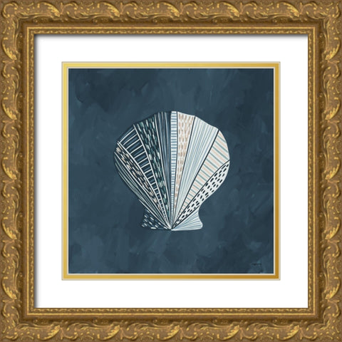 Blue Shell II Gold Ornate Wood Framed Art Print with Double Matting by Brown, Kyra
