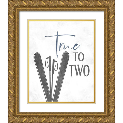 True to Two Gold Ornate Wood Framed Art Print with Double Matting by Brown, Kyra