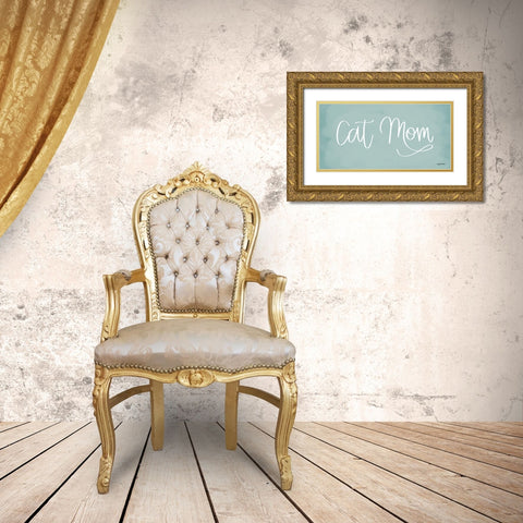 Cat Mom Gold Ornate Wood Framed Art Print with Double Matting by Brown, Kyra