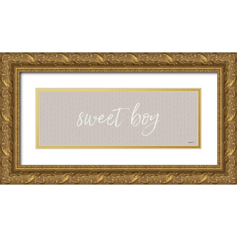 Sweet Boy Gold Ornate Wood Framed Art Print with Double Matting by Brown, Kyra