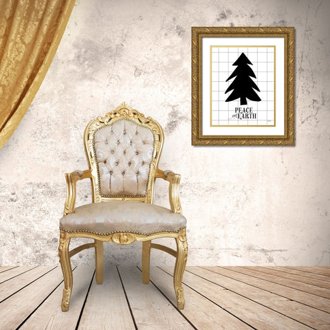 Peace on Earth Gold Ornate Wood Framed Art Print with Double Matting by Brown, Kyra