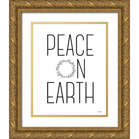Peace on Earth Gold Ornate Wood Framed Art Print with Double Matting by Brown, Kyra