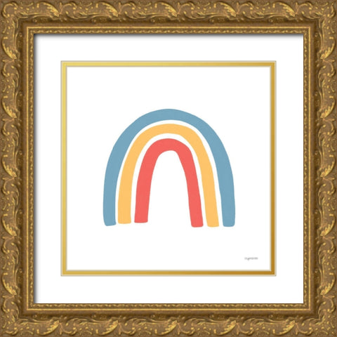 Primary Rainbow Gold Ornate Wood Framed Art Print with Double Matting by Brown, Kyra