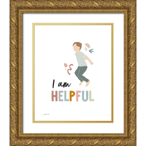 I am Helpful Gold Ornate Wood Framed Art Print with Double Matting by Brown, Kyra
