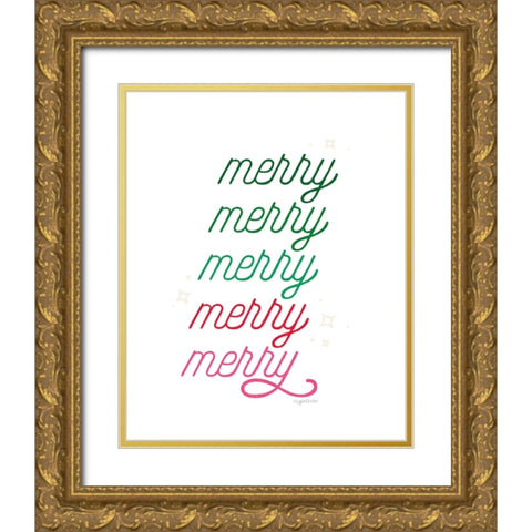 Merry Gold Ornate Wood Framed Art Print with Double Matting by Brown, Kyra