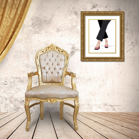 Fancy Feet Gold Ornate Wood Framed Art Print with Double Matting by Brown, Kyra