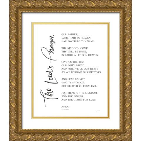 Lords Prayer Gold Ornate Wood Framed Art Print with Double Matting by Brown, Kyra